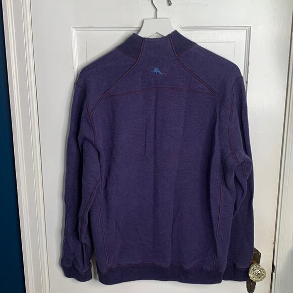 Tommy Bahama Men’s Reversible 1/4 Zip Navy Plum Pullover Sweater M-019 Sz L - Picture 5 of 11